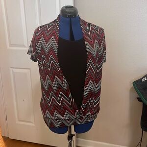 Black and Res Blouse Large